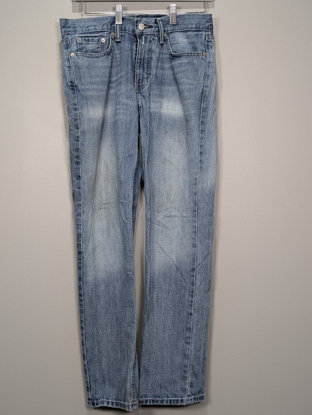 Levi's 514 Men's Jeans 29x30 Straight Fit Blue Denim Pants Measured 29x28.5 Flaw